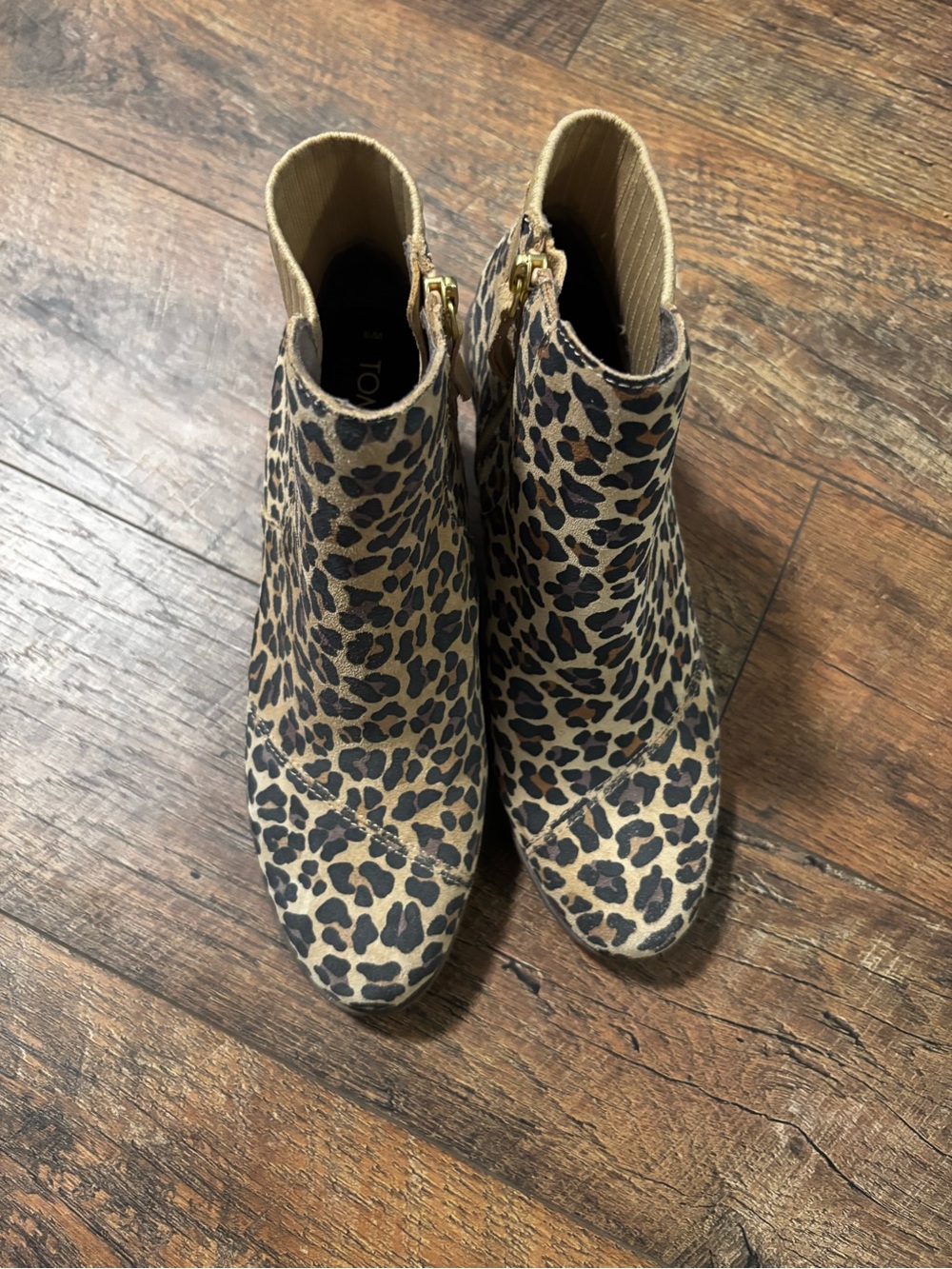 Toms Sadie Leopard Print Ankle Boots - Women's Tan/Black Fashion Booties